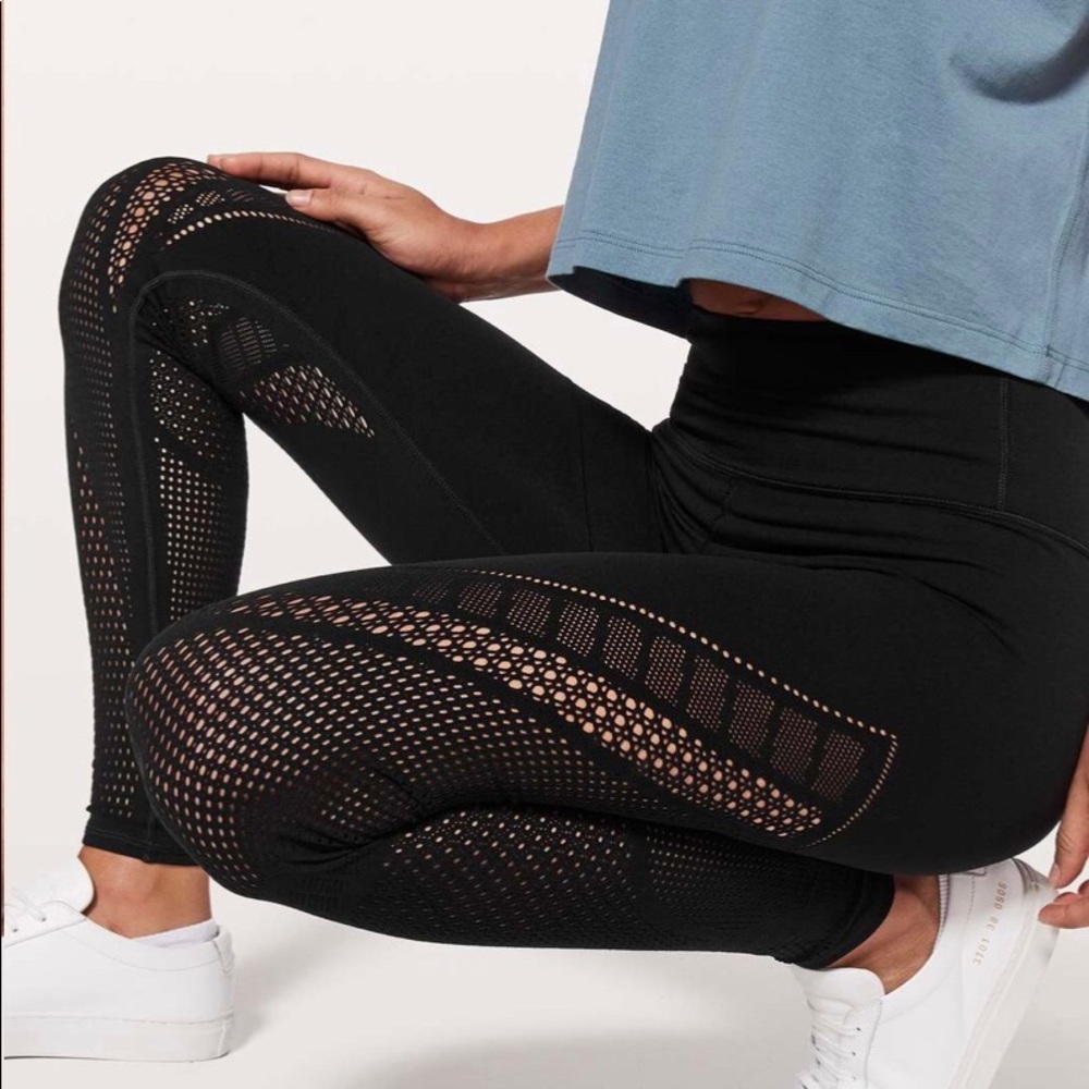lululemon athletica Black Mesh Leggings